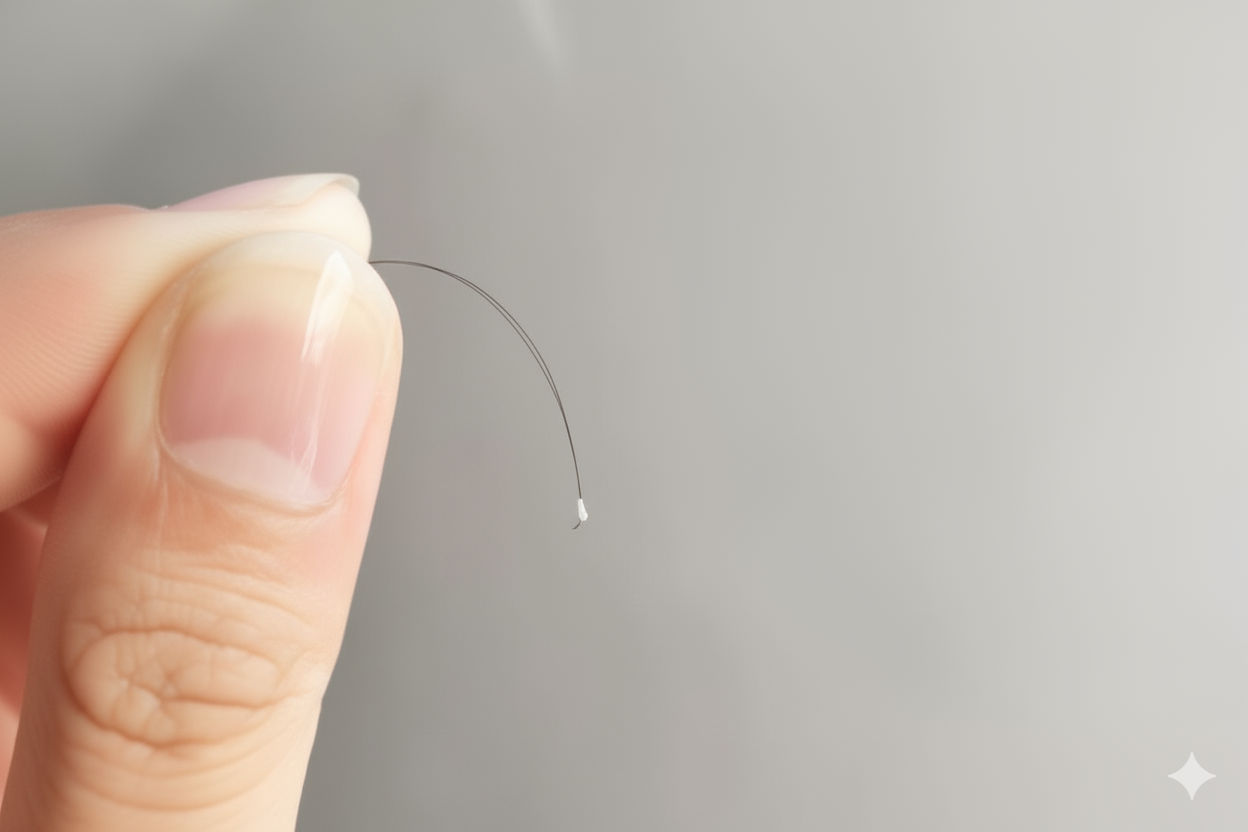 The "White Dot" Mystery!  What's that at the root of the fallen hair?