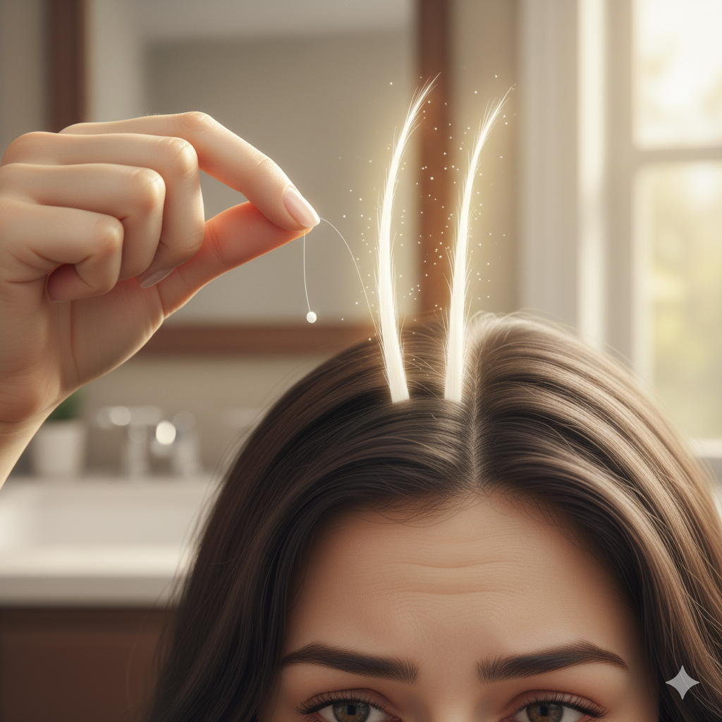 Plucking one gray hair causes two to grow back?