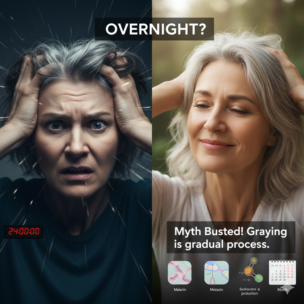 Stress can turn your hair gray overnight?